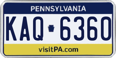 PA license plate KAQ6360