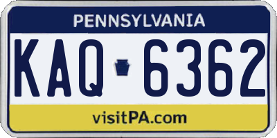 PA license plate KAQ6362