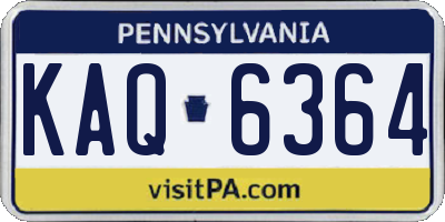 PA license plate KAQ6364