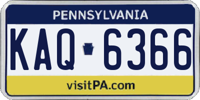 PA license plate KAQ6366