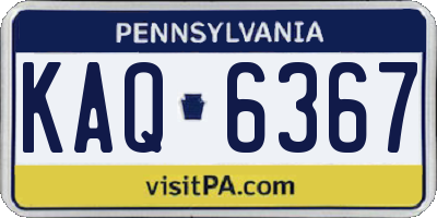 PA license plate KAQ6367