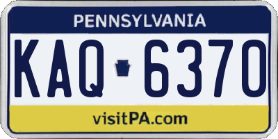 PA license plate KAQ6370