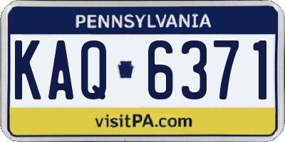 PA license plate KAQ6371