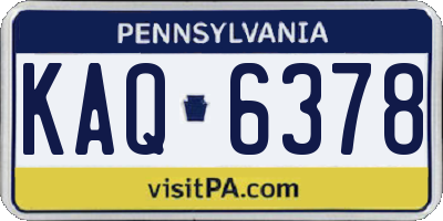 PA license plate KAQ6378