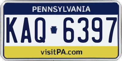 PA license plate KAQ6397