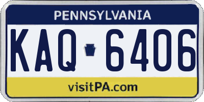 PA license plate KAQ6406