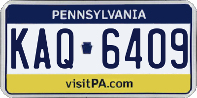 PA license plate KAQ6409