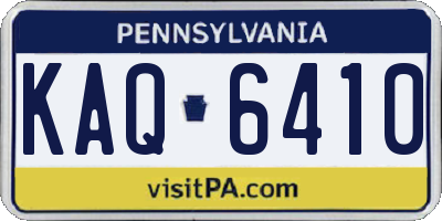 PA license plate KAQ6410
