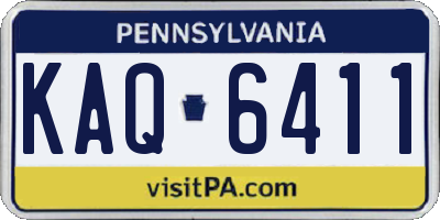 PA license plate KAQ6411