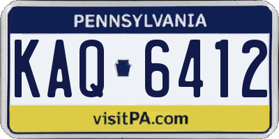 PA license plate KAQ6412
