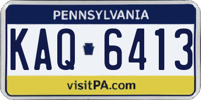 PA license plate KAQ6413