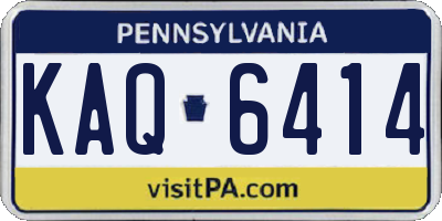 PA license plate KAQ6414