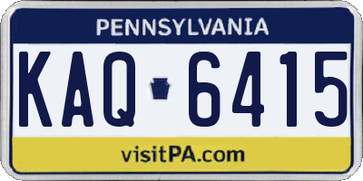 PA license plate KAQ6415