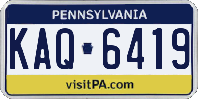 PA license plate KAQ6419