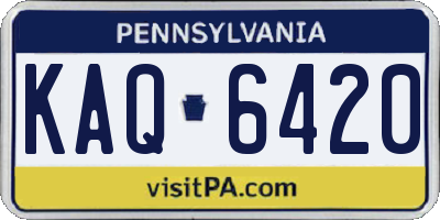 PA license plate KAQ6420