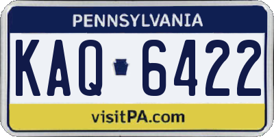 PA license plate KAQ6422