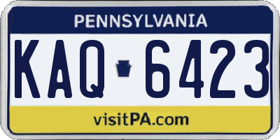 PA license plate KAQ6423