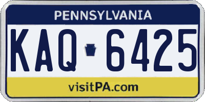 PA license plate KAQ6425