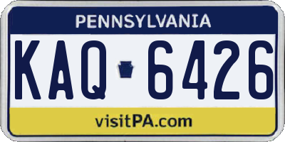 PA license plate KAQ6426