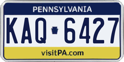 PA license plate KAQ6427
