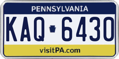PA license plate KAQ6430
