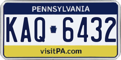 PA license plate KAQ6432