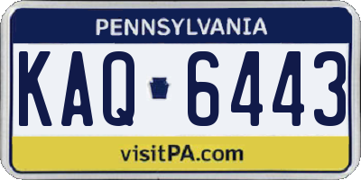 PA license plate KAQ6443