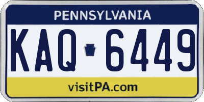 PA license plate KAQ6449