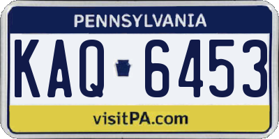 PA license plate KAQ6453