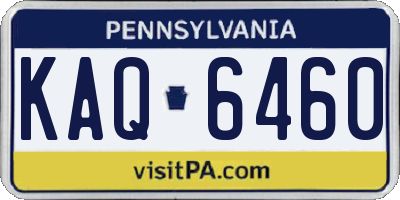 PA license plate KAQ6460