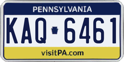 PA license plate KAQ6461