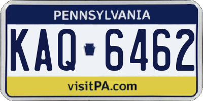 PA license plate KAQ6462