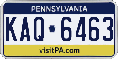 PA license plate KAQ6463