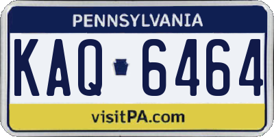 PA license plate KAQ6464