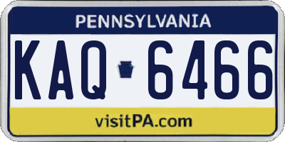 PA license plate KAQ6466