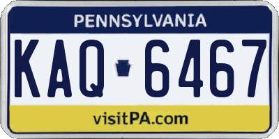 PA license plate KAQ6467