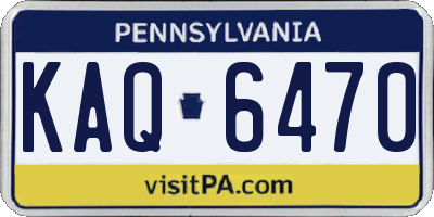 PA license plate KAQ6470
