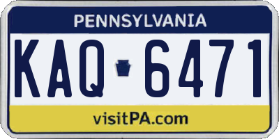 PA license plate KAQ6471