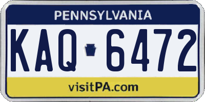 PA license plate KAQ6472