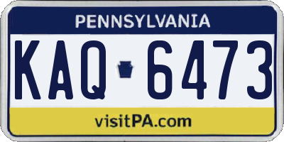 PA license plate KAQ6473