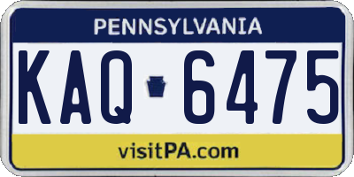 PA license plate KAQ6475