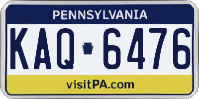 PA license plate KAQ6476
