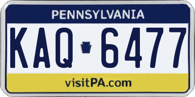 PA license plate KAQ6477