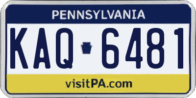 PA license plate KAQ6481