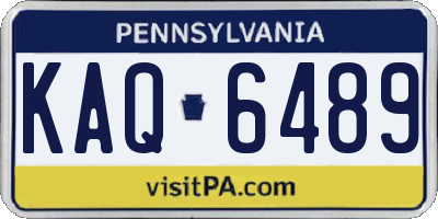 PA license plate KAQ6489