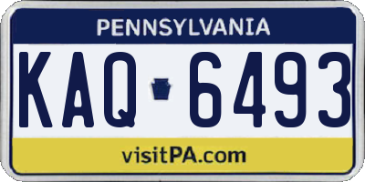 PA license plate KAQ6493