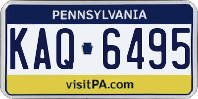 PA license plate KAQ6495