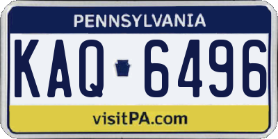 PA license plate KAQ6496