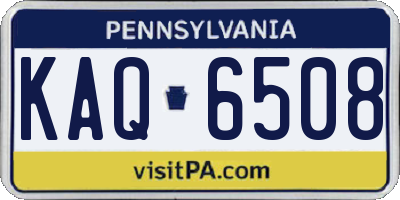 PA license plate KAQ6508