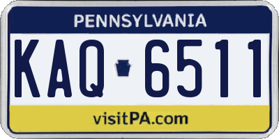 PA license plate KAQ6511